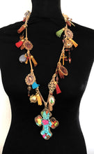 Load image into Gallery viewer, Long Boho Cross Charm Necklace
