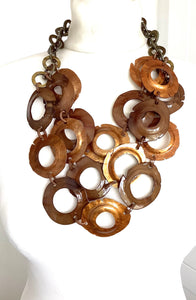 Brown Resin Disc Necklace