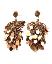 Load image into Gallery viewer, Gold Bead and Sequin Earrings
