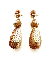 Load image into Gallery viewer, Gold Sequin Teardrop Earrings
