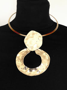 Gold Hammered Torque Necklace