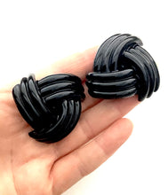 Load image into Gallery viewer, Chunky Clip On Black Earrings
