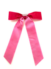 Load image into Gallery viewer, Magenta Pink Velvet Bow Brooch
