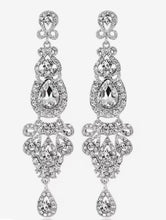 Load image into Gallery viewer, Silver Rhinestone Vintage Style Earrings
