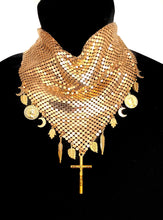 Load image into Gallery viewer, Gold Chainmail Neckerchief Charm Necklace
