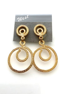 Clip On Gold Vintage Spiral Earrings