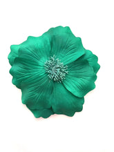 Load image into Gallery viewer, Over-Sized Emerald Green Flower Brooch Corsage
