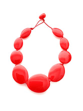 Load image into Gallery viewer, Red Acrylic Pebble  Necklace
