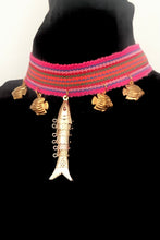 Load image into Gallery viewer, Pink Boho Fish Choker Necklace
