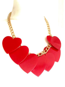 Red Heart Acrylic Necklace