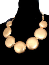 Load image into Gallery viewer, Chunky Gold Metallic Disc Necklace
