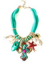 Load image into Gallery viewer, Boho Cross and Charm Necklace
