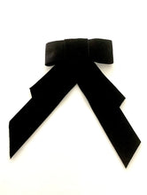 Load image into Gallery viewer, Black Velvet Bow Brooch
