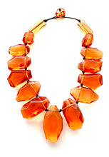 Load image into Gallery viewer, Orange Abstract Acrylic Statement Necklace
