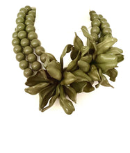 Load image into Gallery viewer, Khaki Green Resin Flower Necklace
