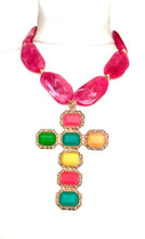 Load image into Gallery viewer, Neon Cross Boho Necklace
