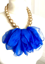 Load image into Gallery viewer, Cobalt Blue Chiffon Statement Necklace
