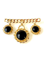 Load image into Gallery viewer, Vintage Black and Gold Brooch
