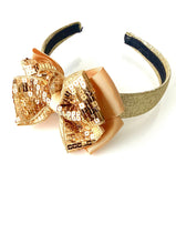 Load image into Gallery viewer, Gold Sequin Bow Headband
