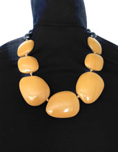 Load image into Gallery viewer, Mustard Chunky Resin Bead Necklace
