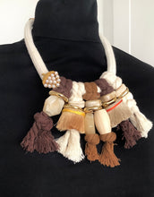 Load image into Gallery viewer, Chunky Natural Tassel Bead Necklace
