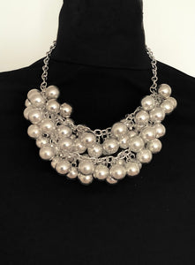 Silver Metallic Bead Necklace
