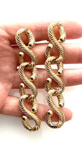 Load image into Gallery viewer, Clip On Gold Vintage Chain Earrings
