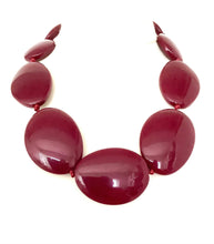 Load image into Gallery viewer, Burgundy Pebble Bead Necklace

