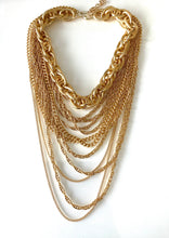 Load image into Gallery viewer, Chunky Gold Layered Waterfall Statement Necklace
