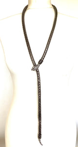 Vintage Gunmetal Long Snake Necklace