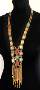 Long Gold Boho Tassel Necklace