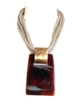Load image into Gallery viewer, Brown Acrylic Pendant Necklace
