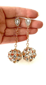 Crystal Ball Drop Earrings