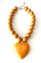 Load image into Gallery viewer, Chunky Mustard Acrylic Heart Necklace
