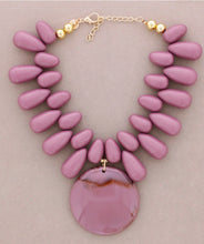 Load image into Gallery viewer, Dusky Pink Resin Pendant Necklace
