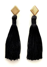 Load image into Gallery viewer, Black Tassel Earrings
