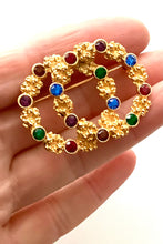 Load image into Gallery viewer, Jewelled Double Circle Brooch
