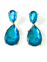 Load image into Gallery viewer, Teal Jewel Earrings
