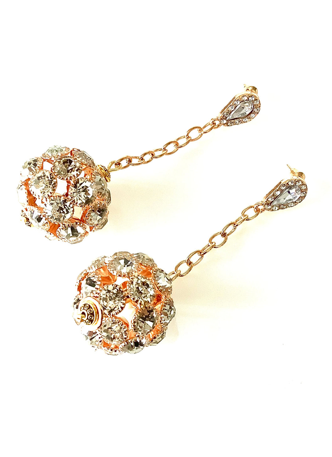 Crystal Ball Drop Earrings