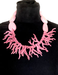 Pink Coral Branch Necklace