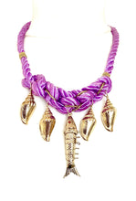 Load image into Gallery viewer, Lilac Rope Sea Charm Necklace
