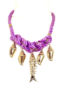 Lilac Rope Sea Charm Necklace