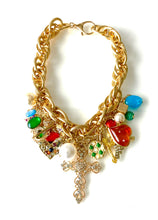 Load image into Gallery viewer, Mega Chunky Cross and Charm Necklace
