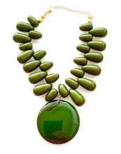 Load image into Gallery viewer, Green Resin Pendant Necklace
