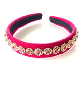 Load image into Gallery viewer, Pink Velvet Jewelled Headband
