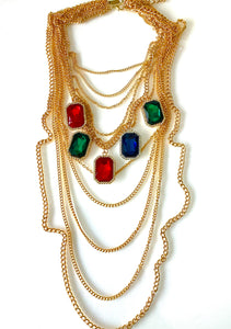 Jewelled Chain Statement Necklace