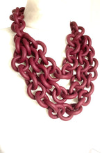 Load image into Gallery viewer, Burgundy Rubber Chain Necklace
