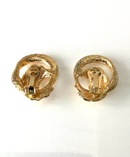 Load image into Gallery viewer, Clip On Vintage Gold Swirl Earrings
