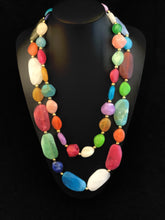 Load image into Gallery viewer, Long Double Row Acrylic Bead Necklace
