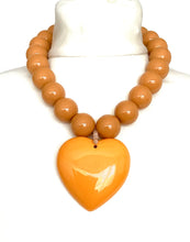 Load image into Gallery viewer, Chunky Mustard Acrylic Heart Necklace
